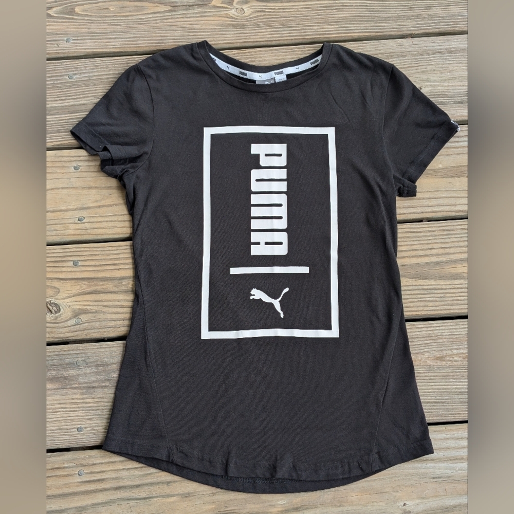 Puma Black and White Logo Tee